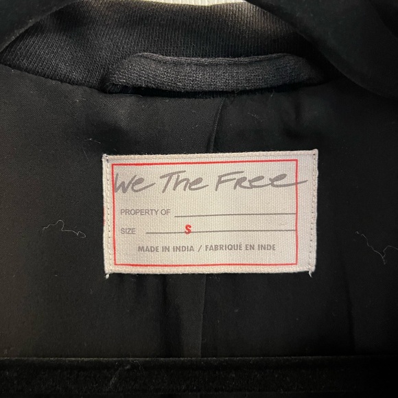 Women's Black Cotton Biker Jacket - Picture 3 of 3